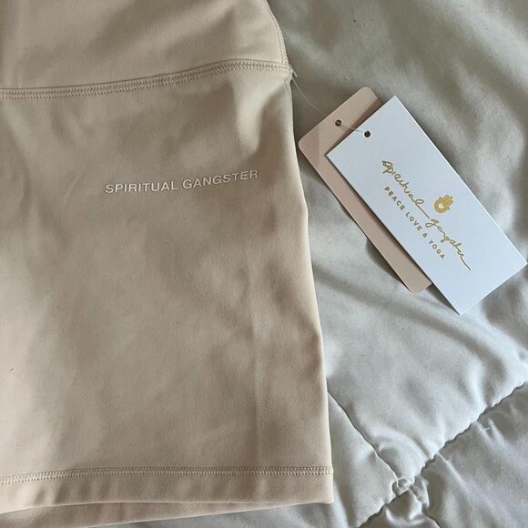 NWT Light Peach/Cream Spiritual Gangster Biker Yoga Shorts Size XS - Picture 6 of 8
